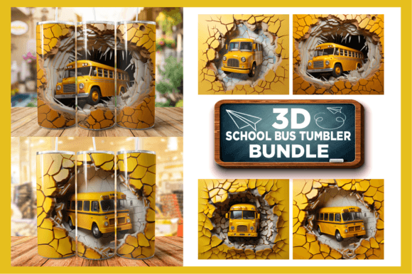 3D School Bus 20oz Skinny Tumbler Bundle: Creative Freedom for Crafters, Educators & Small Business Owners