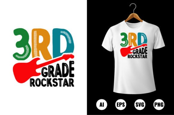 3rd Grade Rockstar T-shirt Design: A Versatile Digital Asset for Educators, Makers, and Small Businesses