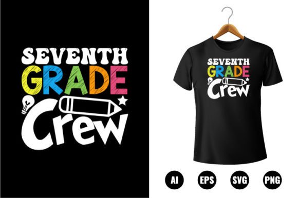 7th Grade Crew T-Shirt Design: A Back-to-School Digital Clip Art Powerhouse