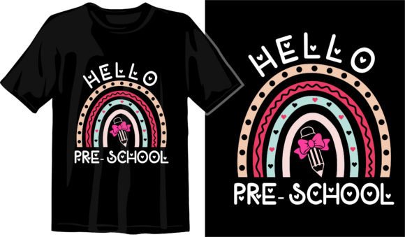 Hello Preschool Rainbow Girl Boys Design