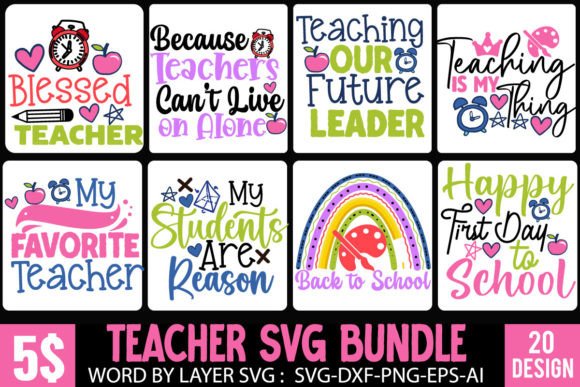 Teacher SVG Bundle & Teacher SVG Quotes: Strategic Design Assets for Educators and Creators