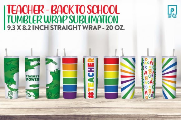 Teacher Tumbler Wrap Sublimation 1: Seamless Digital Design for Professional Skinny Tumbler Projects