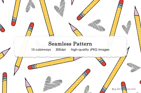 Tossed Pencils Seamless Pattern: A Versatile Academic Design Resource for Educators, Designers, and Creative Professionals